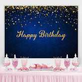 königlich Blau Gold Funkeln Bokeh Glücklich Geburtstag Hintergrund